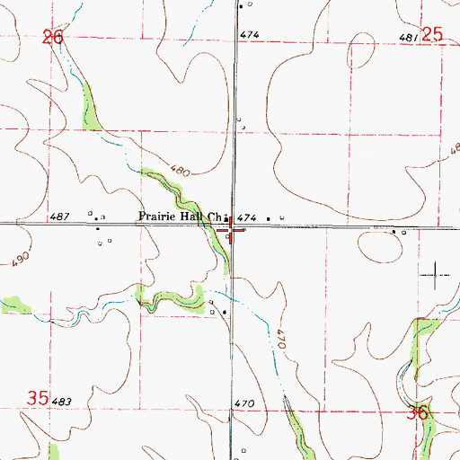 Topographic Map of Prairie Hall School (historical), IL