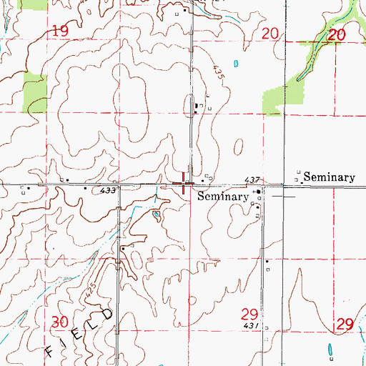 Topographic Map of Seminary School (historical), IL