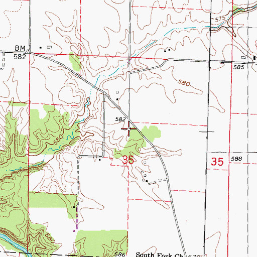 Topographic Map of Bell School (historical), IL