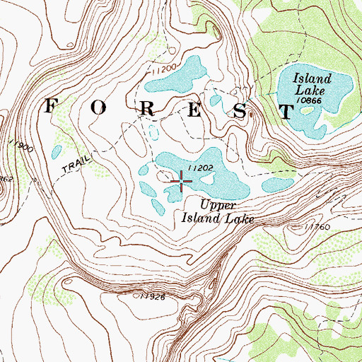 Topographic Map of Island Lake, CO