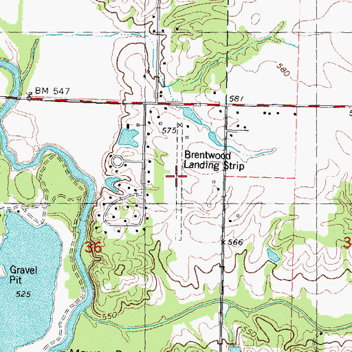 Topographic Map of Brentwood Landing Strip (historical), IL