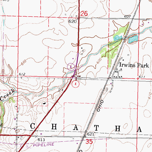 Topographic Map of Cherry Grove School (historical), IL
