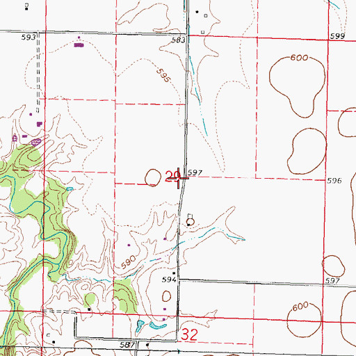 Topographic Map of Colean School (historical), IL