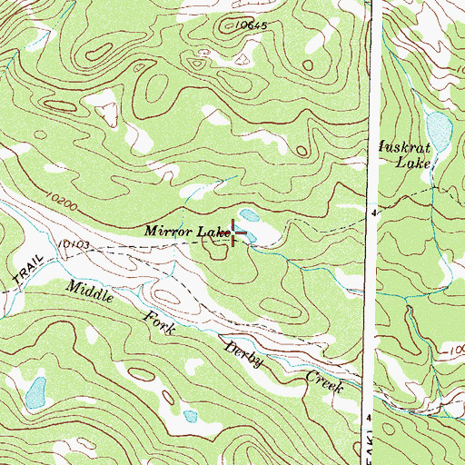 Topographic Map of Mirror Lake, CO