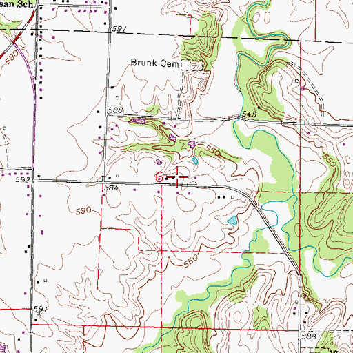 Topographic Map of Cotton Hill Academy (historical), IL