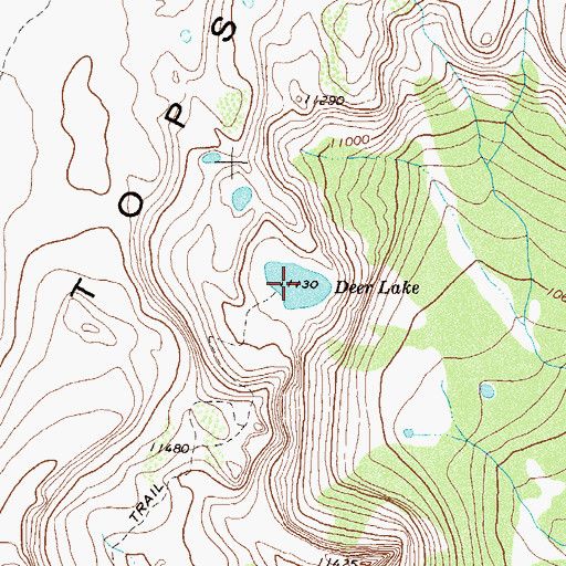 Topographic Map of Deer Lake, CO