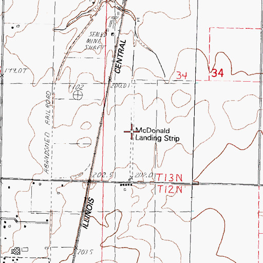 Topographic Map of McDonald Landing Strip (historical), IL