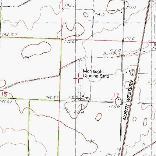 Topographic Map of McNaught Landing Strip (historical), IL