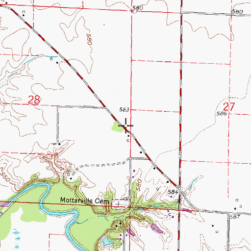 Topographic Map of Mottarville School (historical), IL