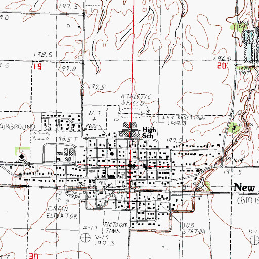 Topographic Map of New Berlin High School, IL