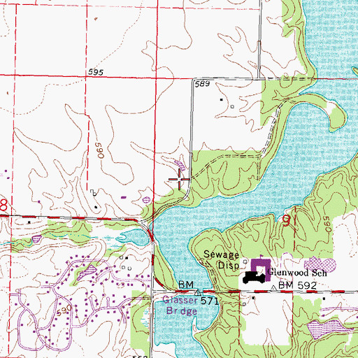 Topographic Map of New College School (historical), IL