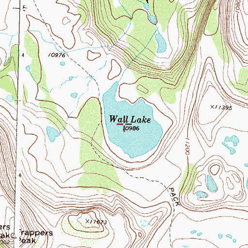 Topographic Map of Wall Lake, CO