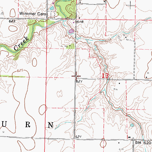 Topographic Map of Patton School (historical), IL