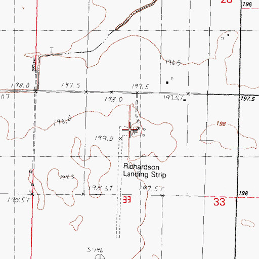 Topographic Map of Richardson Airport, IL