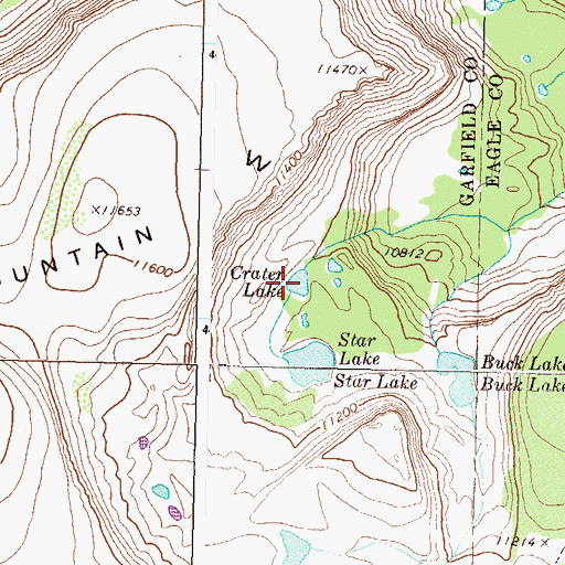 Topographic Map of Crater Lake, CO