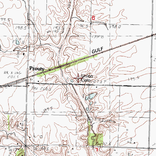 Topographic Map of Union Cemetery, IL