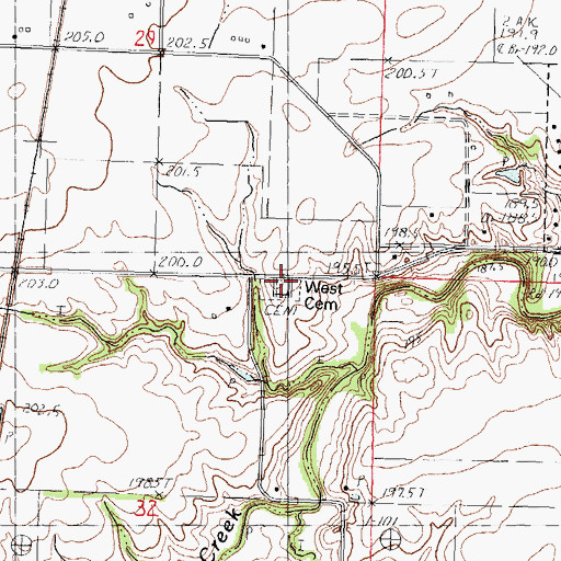 Topographic Map of West Cemetery, IL