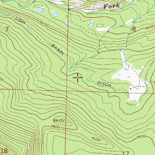 Topographic Map of Lion Basin Ditch, CO