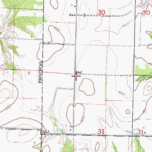 Topographic Map of Big Three School (historical), IL