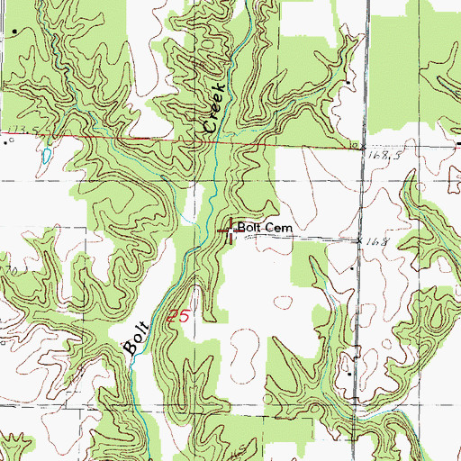 Topographic Map of Bolt Cemetery, IL