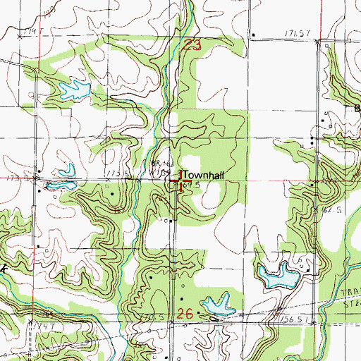 Topographic Map of Bowling Green Townhall, IL