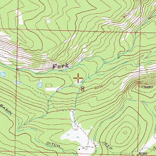 Topographic Map of Camp Creek, CO