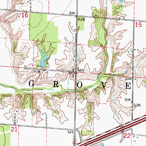 Topographic Map of Center School (historical), IL