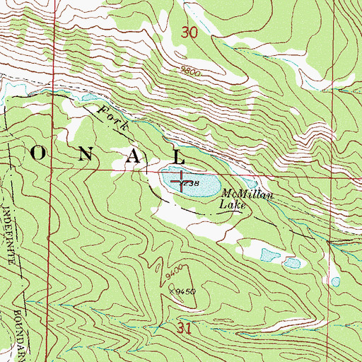 Topographic Map of McMillan Lake, CO
