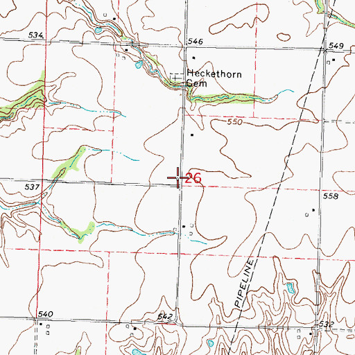 Topographic Map of Heckethorn School (historical), IL
