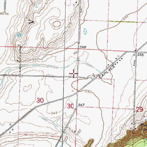 Topographic Map of Hickory Ridge School (historical), IL