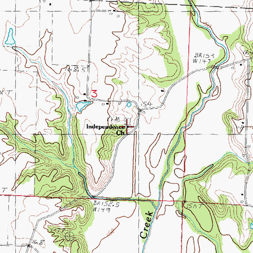 Topographic Map of Independence Church, IL