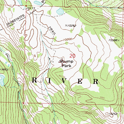 Topographic Map of Stump Park, CO