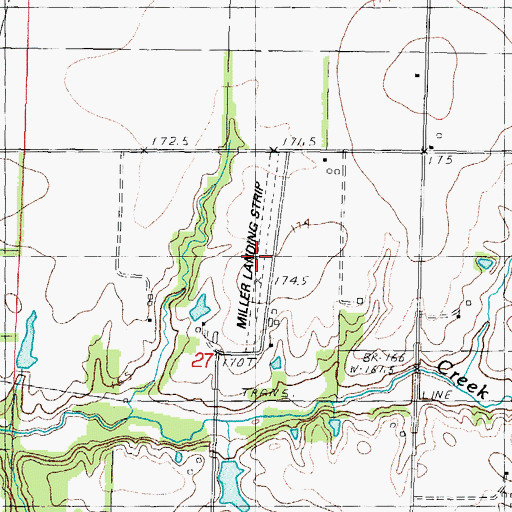 Topographic Map of Miller Landing Strip (historical), IL