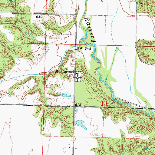 Topographic Map of Mount Carmel Cemetery, IL