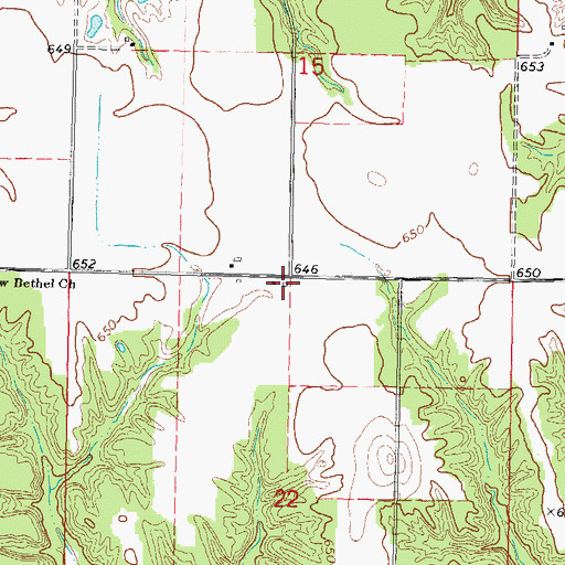 Topographic Map of Mount Zion School (historical), IL