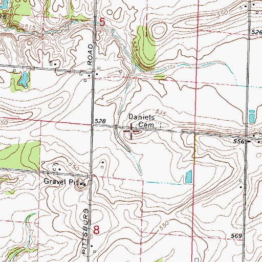 Topographic Map of Oak Grove School (historical), IL