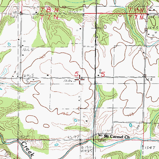 Topographic Map of Okaw School (historical), IL