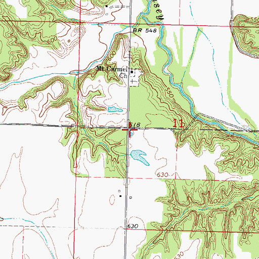 Topographic Map of Prairie Mound School (historical), IL