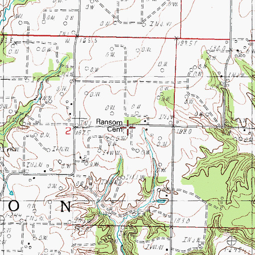 Topographic Map of Ranson Cemetery, IL
