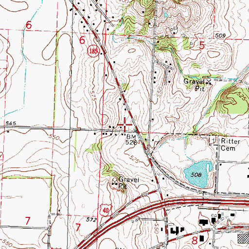 Topographic Map of Ritter School (historical), IL