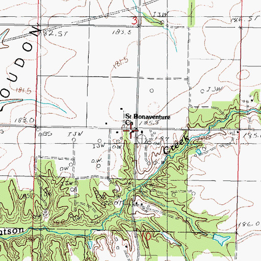 Topographic Map of Saint Bonaventure Church, IL
