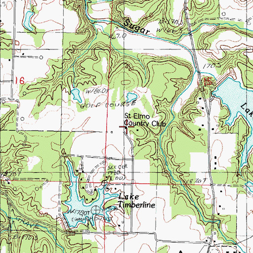 Topographic Map of Saint Elmo Country Club, IL