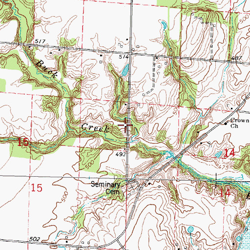 Topographic Map of Seminary School (historical), IL