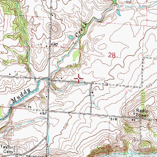 Topographic Map of Shiloh School (historical), IL