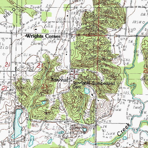 Topographic Map of Spring Hill Cemetery, IL