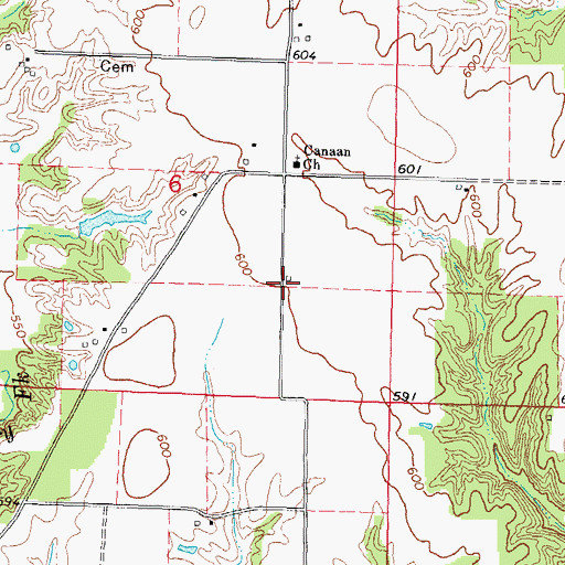 Topographic Map of Spunk School (historical), IL