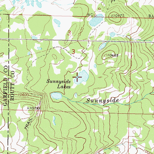 Topographic Map of Sunnyside Lakes, CO