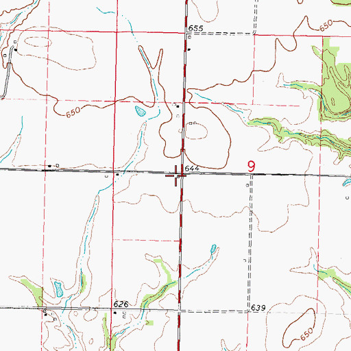 Topographic Map of Whitten School (historical), IL