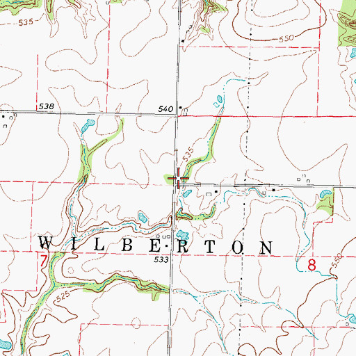 Topographic Map of Willow Branch School (historical), IL
