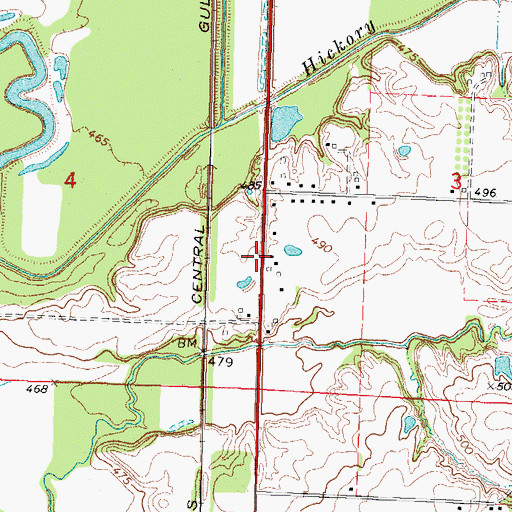 Topographic Map of Woodyard School (historical), IL